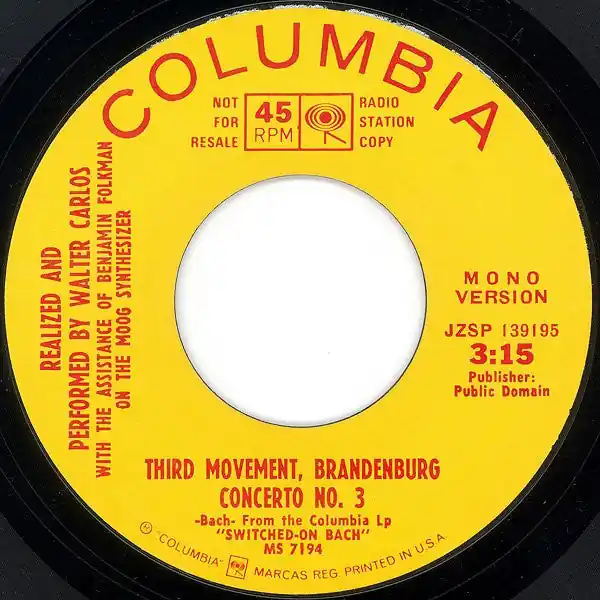Third Movement, Brandenburg Concerto No. 3 (7" VINYL) | Excellent (EX) Price Drop