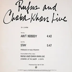 Authentic *USED* Ain't Nobody / Stay - Rufus & Chaka Khan (#437779748930)