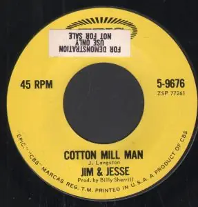Flash Sale Jim And Jesse - Cotton Mill Man - 7 Inch