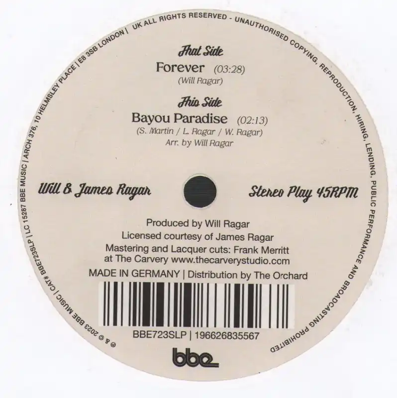 Affordable Will and James Ragar - Forever / Bayou Paradise - 7 Inch