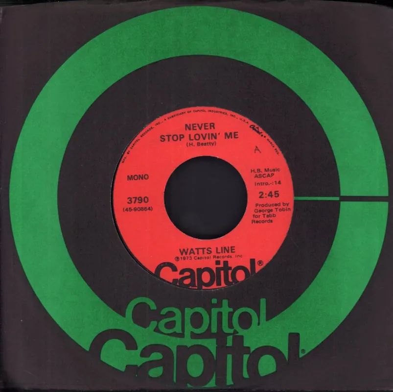 Watts Line - Never Stop Lovin' Me - 7 Inch Time-Limited