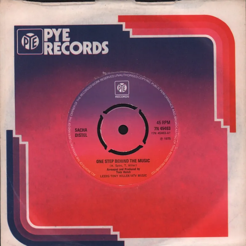 Top Rated Sacha Distel - One Step Behind The Music - 7 Inch